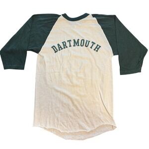 Vintage 70s Dartmouth Raglan Shirt Russell Athletic 3/4 Sleeve Small